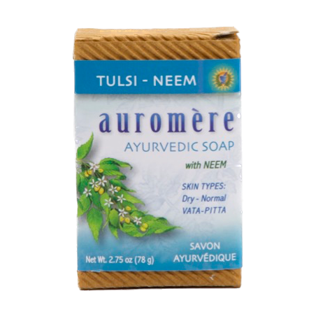 Auromere Tulsi Neem Bar Soap at Happier Grocery