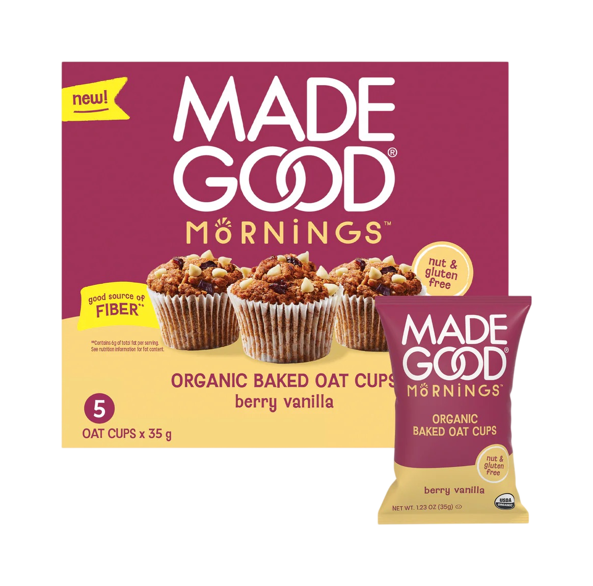 Made Good Berry Vanilla Organic Baked Oat Cups at Happier Grocery