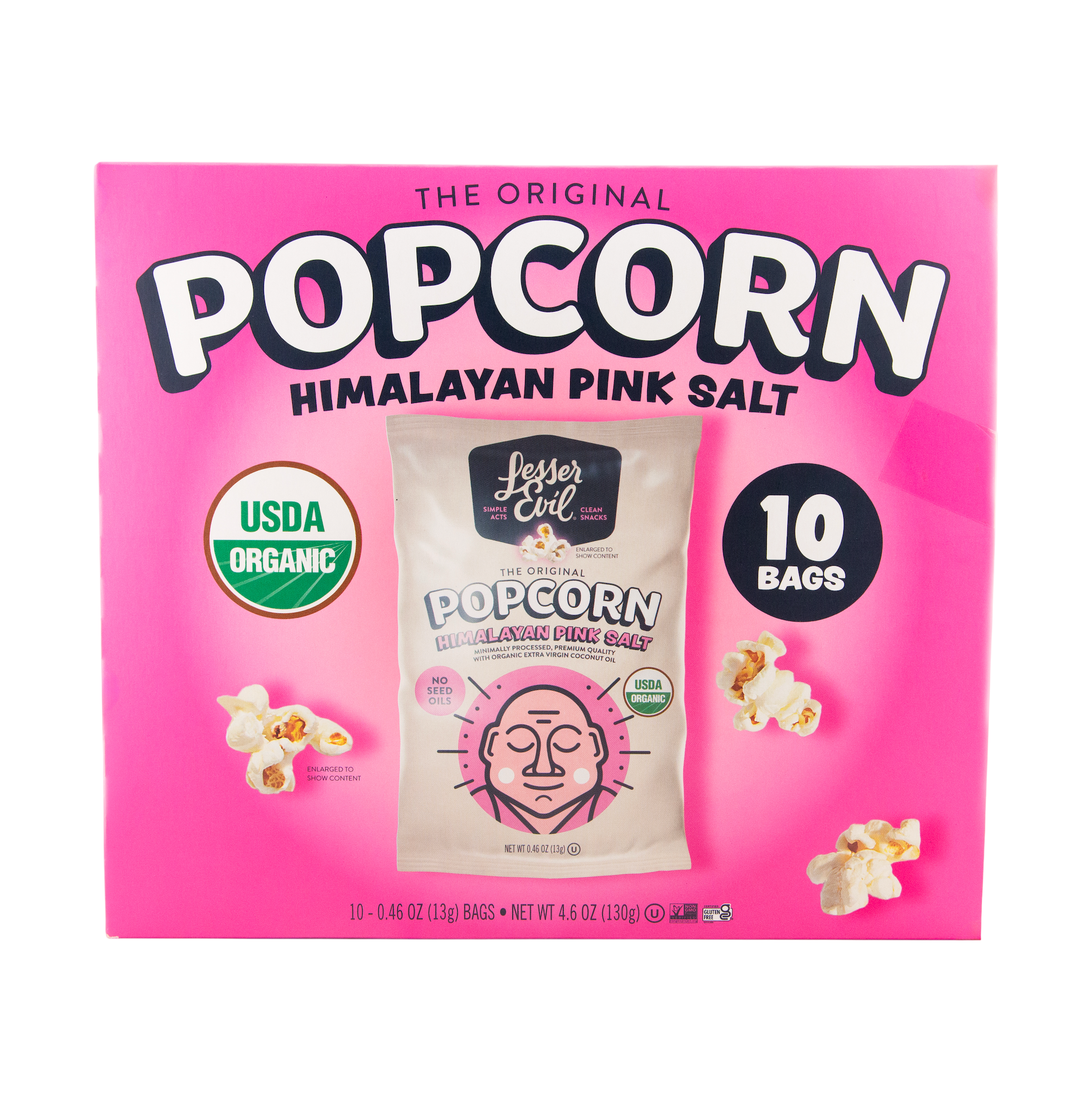 Lesser Evil 10ct Popcorn Himalayan Pink Salt at Happier Grocery