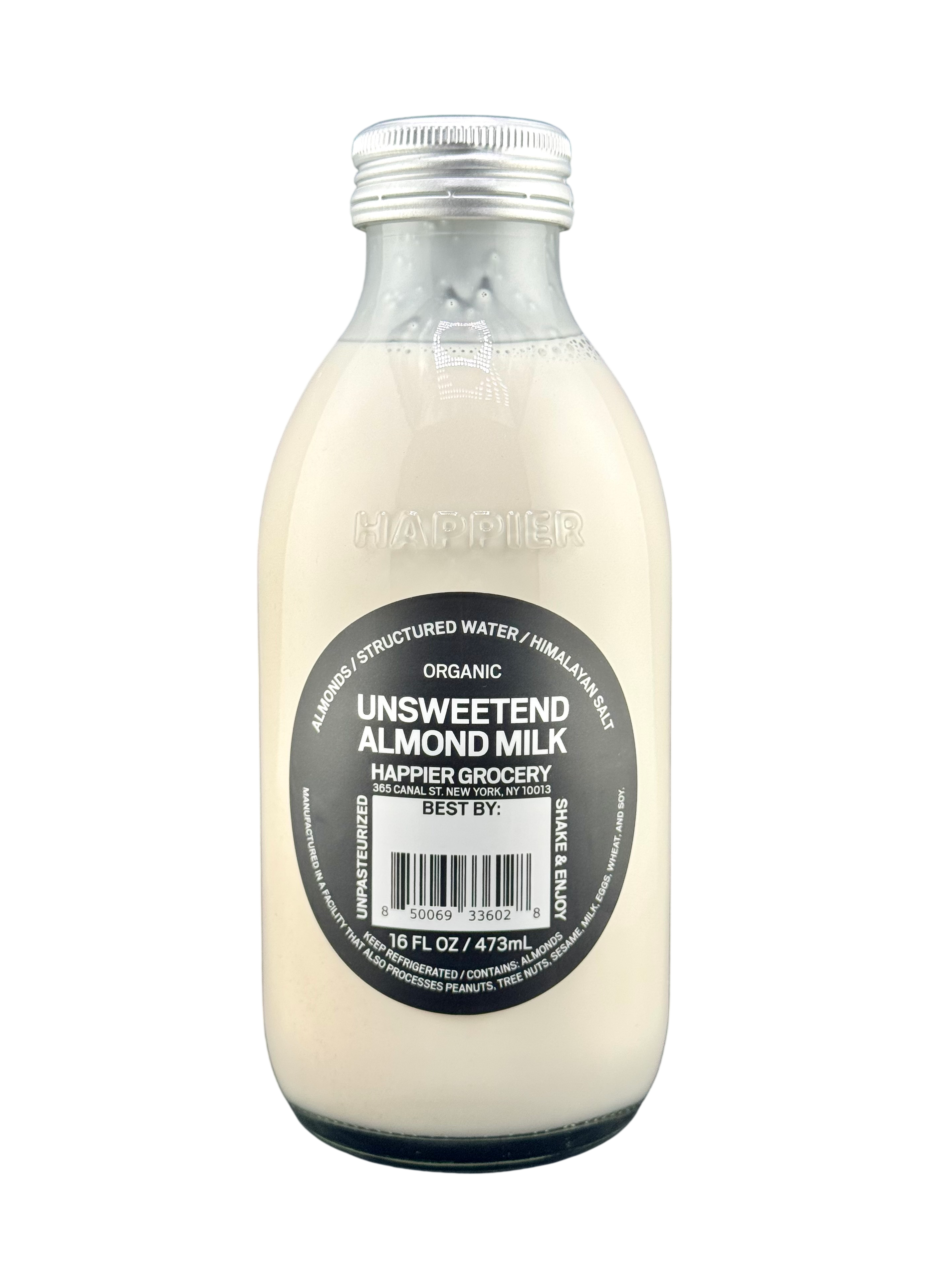 Organic Almond Milk- 16 oz Unsweetened at Happier Grocery